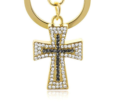 Exquisite Crystal Cross Keychain