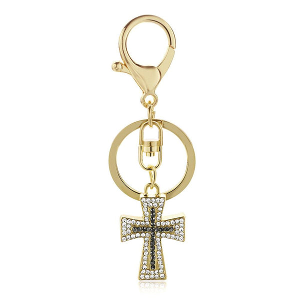 Exquisite Crystal Cross Keychain
