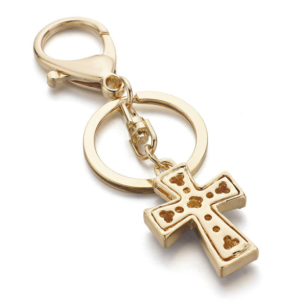 Exquisite Crystal Cross Keychain