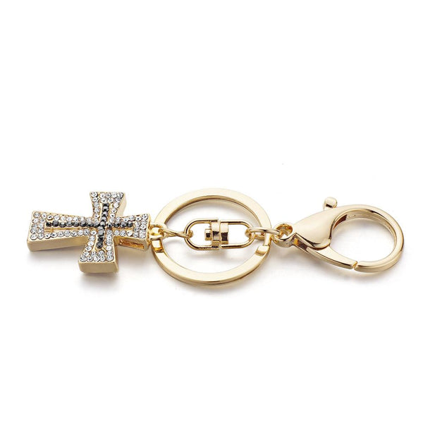 Exquisite Crystal Cross Keychain
