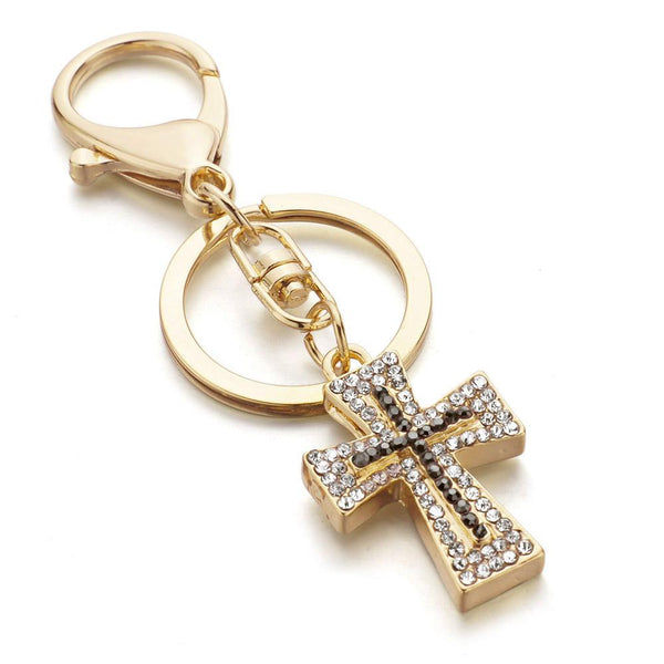 Exquisite Crystal Cross Keychain