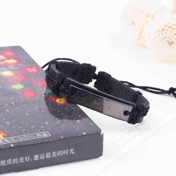 Vintage Bible Cross Leather Bracelets