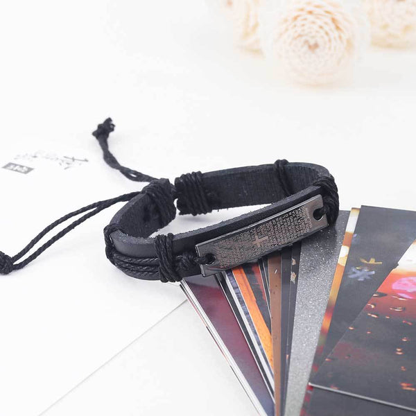 Vintage Bible Cross Leather Bracelets