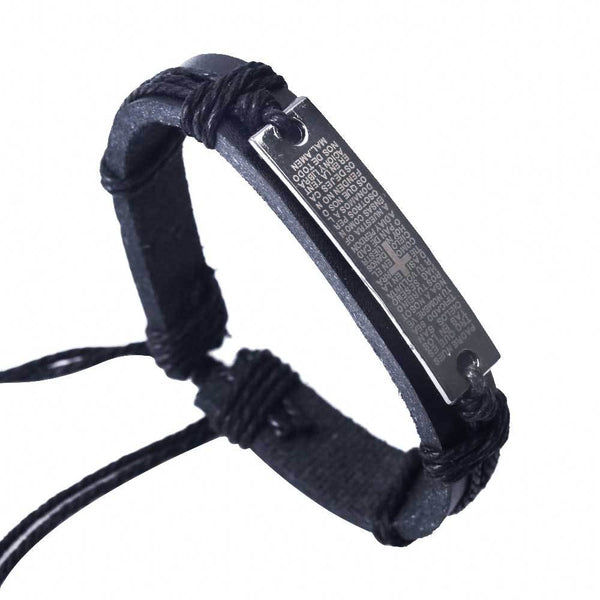 Vintage Bible Cross Leather Bracelets