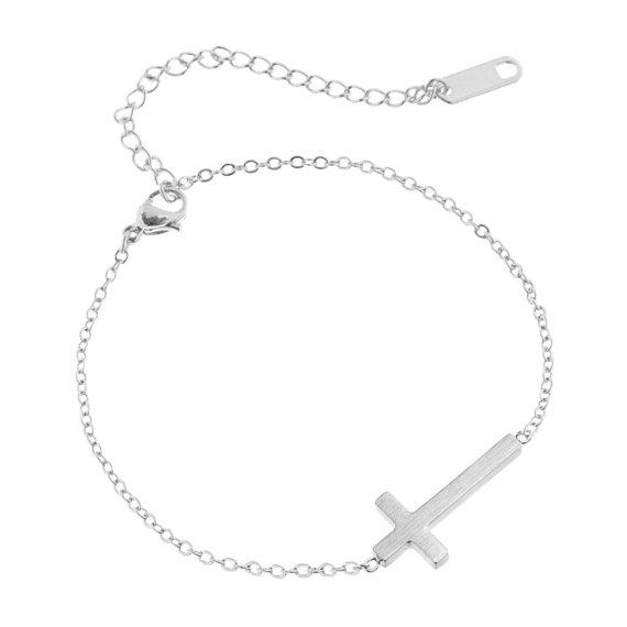Stainless Steel Cross Charm Bracelet
