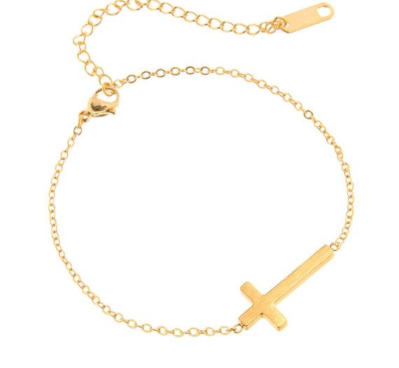 Stainless Steel Cross Charm Bracelet