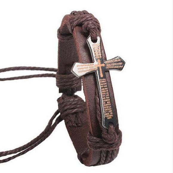 Vintage Leather Cross Bracelets