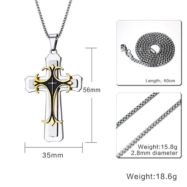 Stainless Steel Cross Pendant Necklace