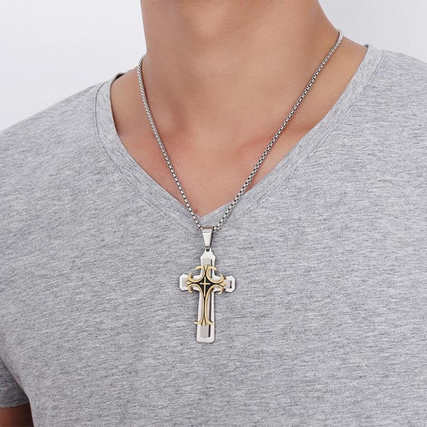 Stainless Steel Cross Pendant Necklace