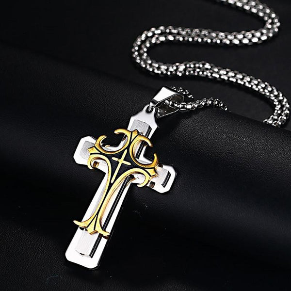Stainless Steel Cross Pendant Necklace