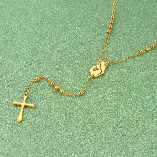 Long Chain Rosary Necklace