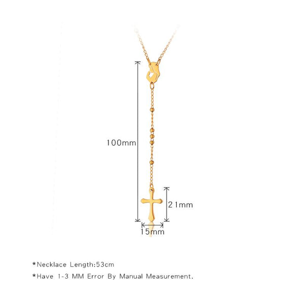 Long Chain Rosary Necklace