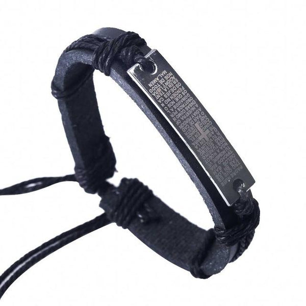Vintage Bible Cross Leather Bracelets