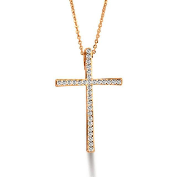 Rhinestone Cross Pendant Necklace