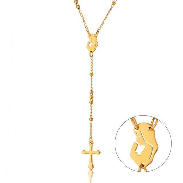 Long Chain Rosary Necklace