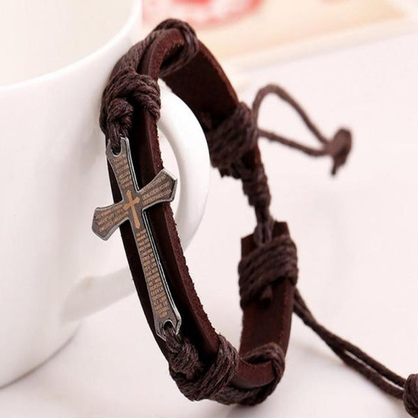 Vintage Leather Cross Bracelets