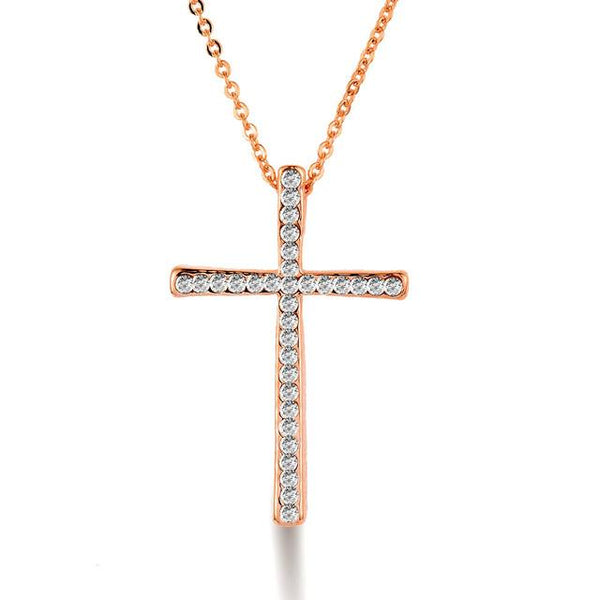 Rhinestone Cross Pendant Necklace